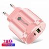 2 Portli USB Zaryadlovchi Qurilma Tez Zaryadlash 3.0 PD 20W Type C Telefon Zaryadlovchisi Tez Zaryadlash Adapteri iPhone 13 12 Pro Huawei Samsung uchun