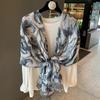 2026 Lightweight Chiffon Scarf With Floral Print UV Protection Stylish Wrap Women 180x90cm