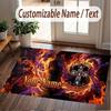 Custom Rug Guns N’ Roses Pattern Print Name Text Soft Non‑Slip Floor Carpet for Home Indoor Decoration