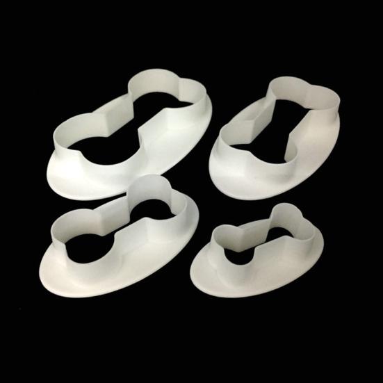 4 Pcs Dog Bone Cake Stencil Decorating Fondant Cookie Cutter DIY Molds Tool