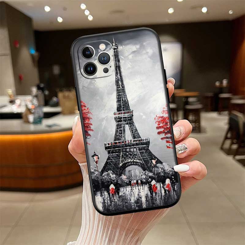 UP42 Paris Eiffel tower New High-End Shell Phone Case for iPhone 16 15 14 13 12 Pro Max Plus Mini