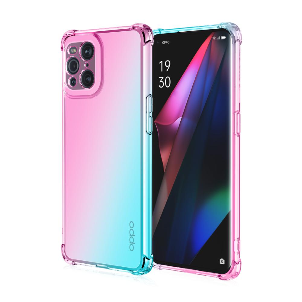 Прозрачный милый чехол для телефона с градиентом, тонкий, против царапин, гибкий чехол из ТПУ, противоударный защитный чехол для Oppo F9 F17 F19 Pro + X2 Neo X3 X5 X6 X7 K11