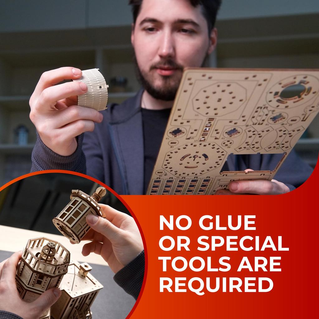 Ugears Split Rock Lighthouse Puzzle Wooden Craft Model No Glue or Tools Required - -