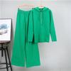 Fashion Knitted Sweater Casual Sports Set Women's Autumn Loose Hooded Top Wide Leg Pants Two Piece Set
