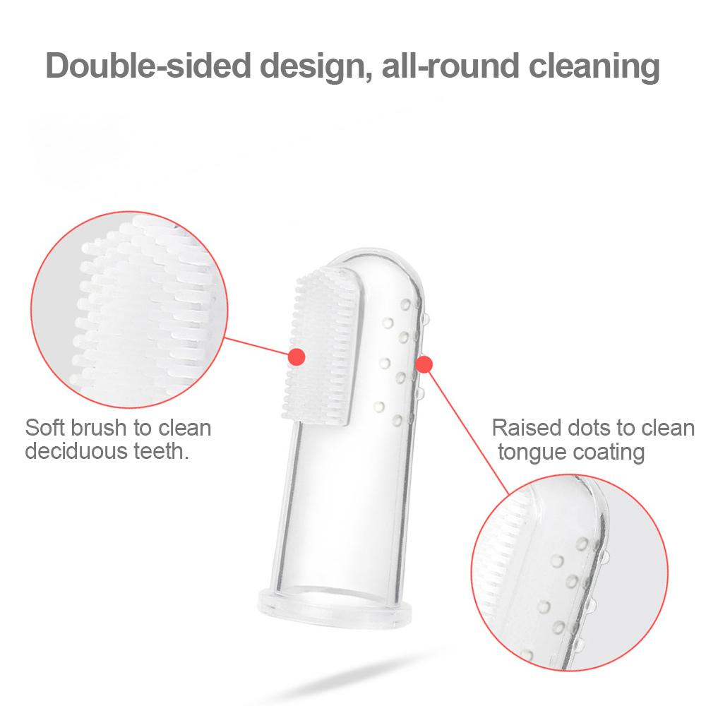 Baby Finger Toothbrush with Storage Box Soft Silicone Infant Tooth Brush Training Teething Newborns Massage for Oral Care
