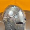 Gray Barbout Helmet Medieval Knight Armor 18g Mild Steel LARP Cosplay Warrior Helmet Barbout