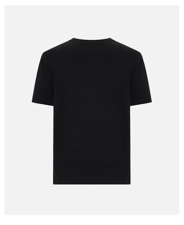 Men's Classic Solid Color Short-Sleeved T-Shirt with Zipper Pocket