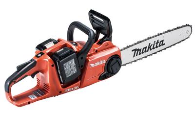 Аккумуляторная цепная пила MUC400DGFR с шиной 400 мм, аккумулятор 6 Ач, аккумуляторы и зарядное устройство, красная, 18 В, (Два включены)
