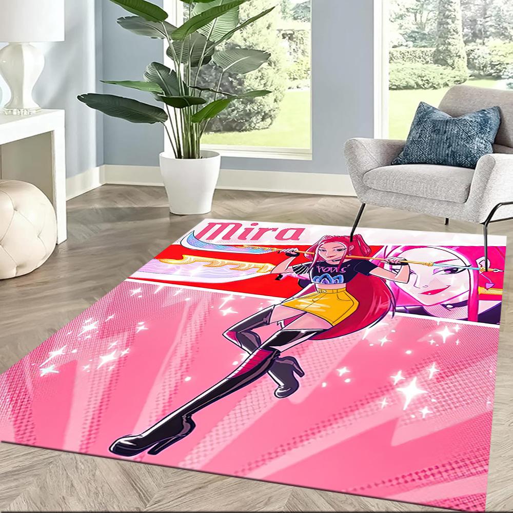 Huntrx: Future Bass Vibes Square rugs are a great choice for living rooms, bedrooms, home décor, and as gifts.