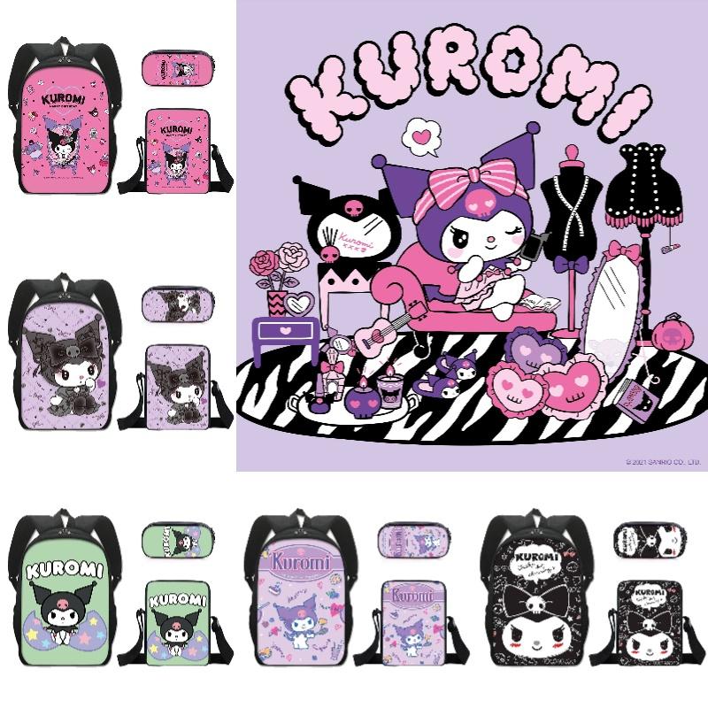 Набор школьных рюкзаков Kuromi с пеналом и сумкой через плечо