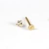 KODY PIERCING 14k Yellow Gold Gemstone Jewel Internal Lip Labret In  Hollow Cubic Zirconia Heart-shaped 3mm Set by 4 Prongs - Quality Piercing