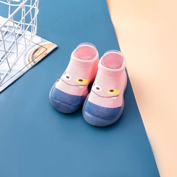 Children Anti-slip Shoes Newborn Baby Toddler Girls Cotton Non-slip Floor Socks Infant Boys Rubber Sole Cartoon Indoor Sneakers
