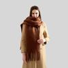 Versatile Mohair Solid Color Scarf Women's Winter Thickening Simple Warmth Enlarged Shawl Scarf