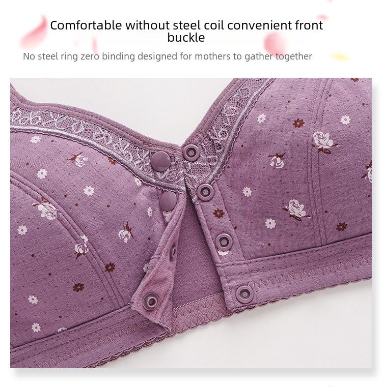 Ultra-Thin Lace Front Buckle Comfort Bra for Middle-Aged & Elderly Women