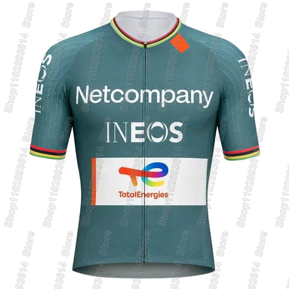 Комплект формы для велокоманды Netcompany-INEOS Велосипедная одежда с коротким рукавом Комплекты Велосипедные футболки Костюм Велосипедные шорты с лямками Maillot