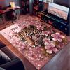 1PC Custom Name Leopard Cherry Blossoms Theme Floor Mat Ideal for Living Room, Game Rooms, Office, Bedroom, Office Floor Mat , Floor Mats for Home