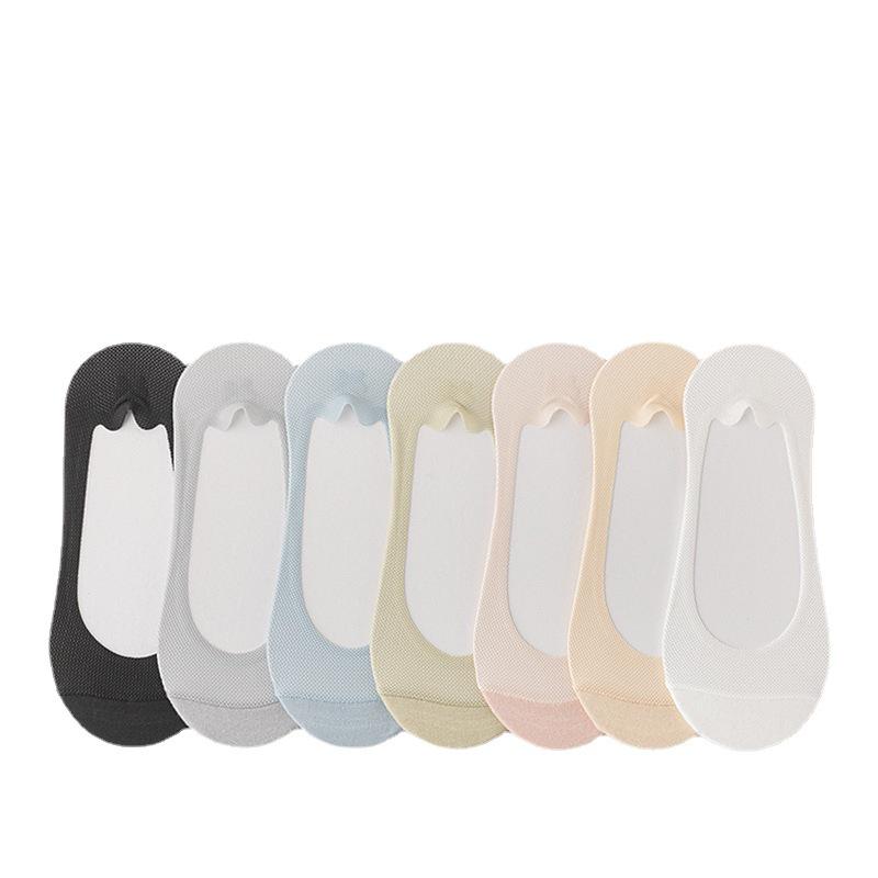 Женские нескользящие носки-лодочки из ледяного шелка с низким вырезом – Летние тонкие, невидимые, из чистого хлопка, короткий стиль