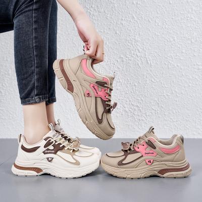 Дышащие женские кроссовки Dad Sneakers на толстой платформе, кроссовки для бега со шнуровкой, удобные женские кроссовки для занятий теннисом