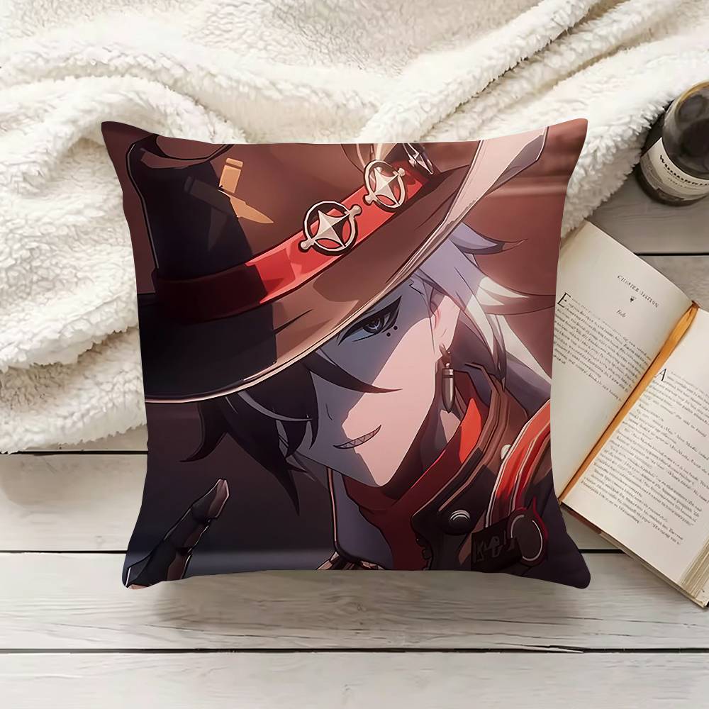 Cartoon HHonkaiStar RRail BBoothill Various Sizes Square Pillow Case For Car Home Bedchamber Decor