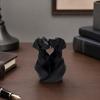 3D Printed Geometric Labrador Couple Statue Figurine Cuddling
