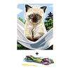 Complete Canvas Kit The Little Siamese Cat 14 X 18 Cm