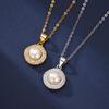S925 Sterling Silver Round Pearl Necklace Women's Vintage Clavicle Chain Natural Freshwater Pearl Pendant