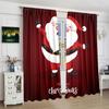 2 pcs-Christmas decorations Santa Claus print curtains - polyester - suitable for bedroom, living room, study
