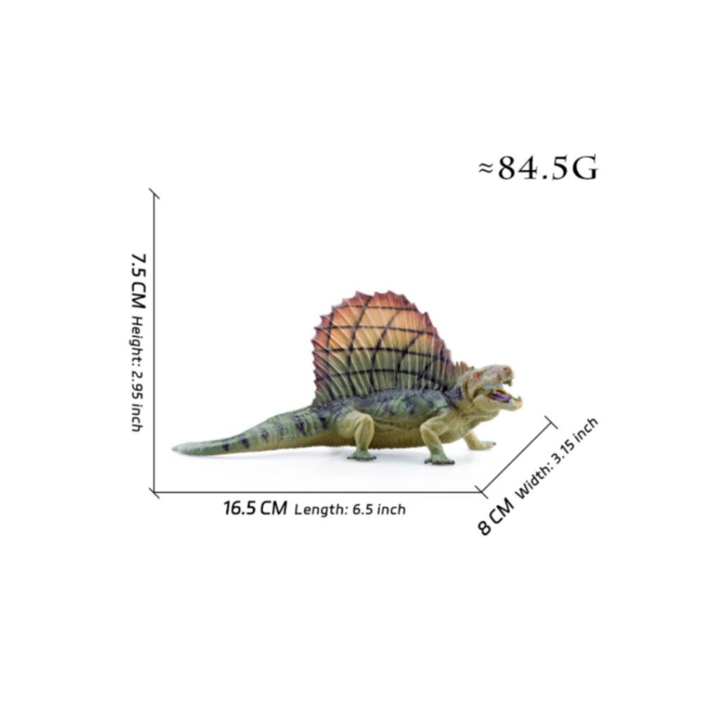 Dimetrodon Model Solid Body Sail-Backed Dinosaur Toy Educational for Classroom