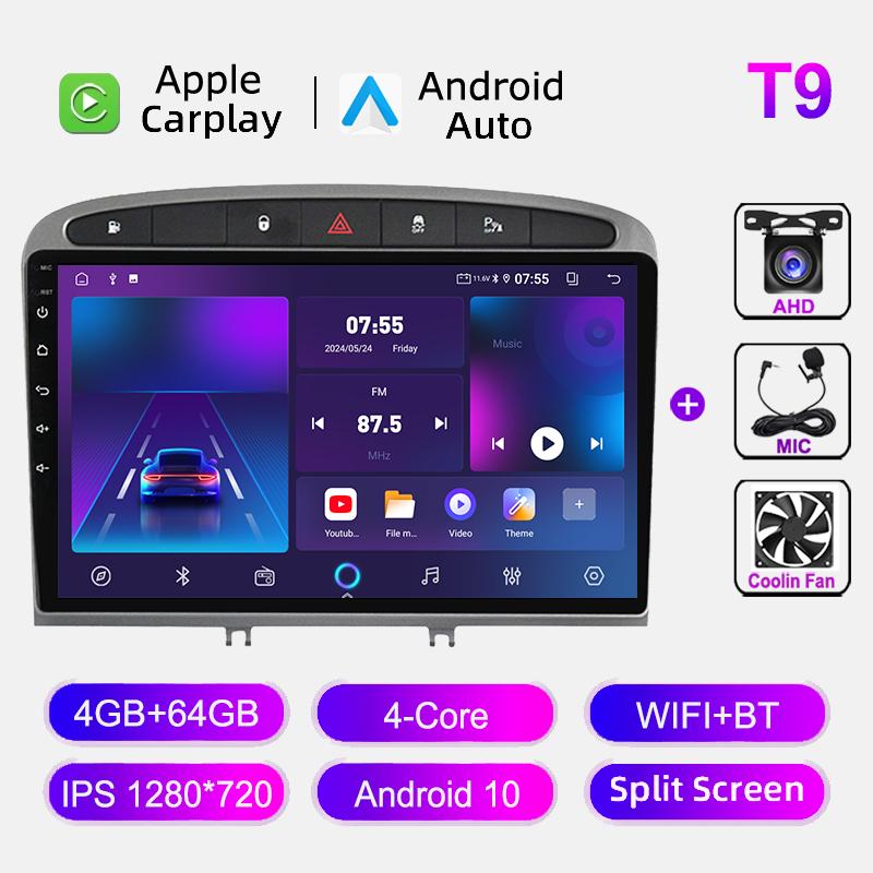 Автомобильное радио для Peugeot 408 2012-2020 для Peugeot 308 T7 2007-2015 Carplay Мультимедиа Видео Плеер Навигация GPS Сенсорный Экран HU