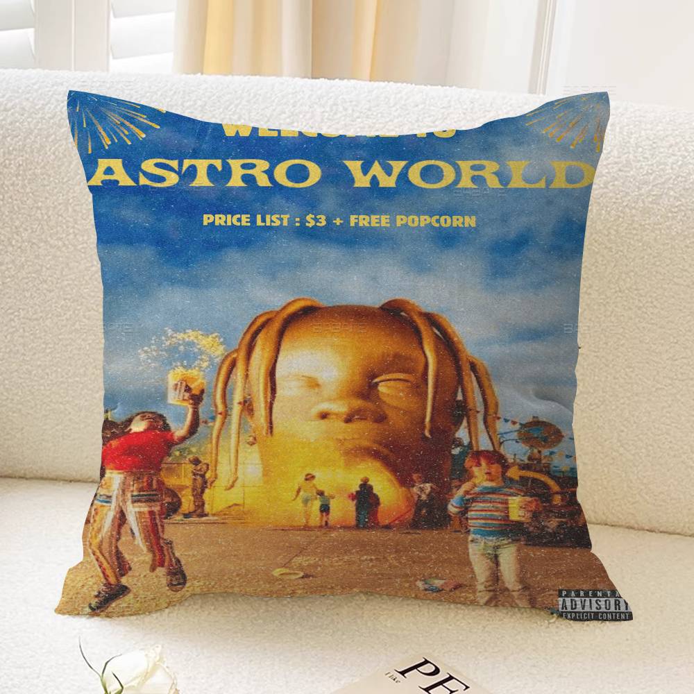 Трэвис Скотт Astroworld 45*45см Наволочка Декоративная Наволочка для Подушки Домашняя Наволочка для Подушки на Диван