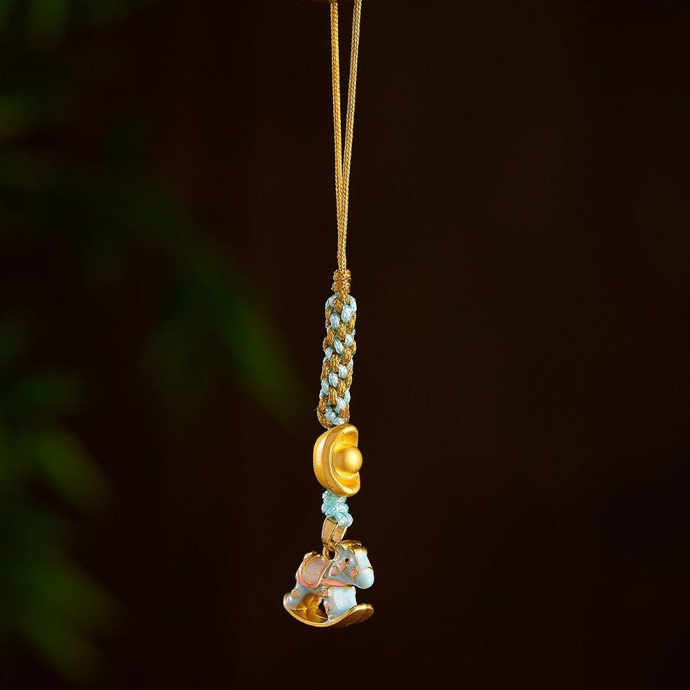 Chinese Style Zodiac Hors Phone Lanyard Anti Loss Mobile Phone Case Keychain Bag Pendant