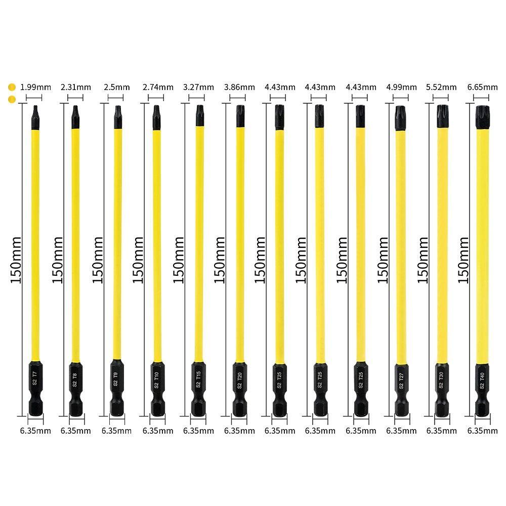 12pcs/set Magnetic Attraction Six-Point Star Torx Bit T7-T40 Screwdriver Bit Electric Appliance
