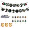 Party Birthday Theme Decor Suit Supplies Set Balloon Caketopper Banner