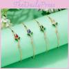 Elegant Tulip Flower Bracelet For Women With Copper Chain And Sparkling Stones