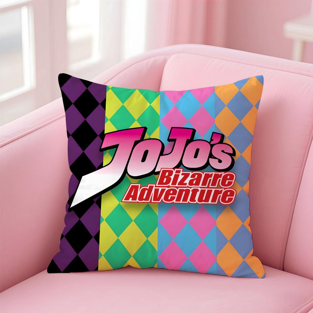 Аниме Логотип J-Jojo'S Bizarre Adventure Наволочка Подушка Короткий Плюш Невидимая Молния Комната Диван Чехол на Подушку