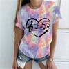 Летняя крутая модная женская футболка с 3d принтом Tie-Dye Harajuku, уличная футболка с вырезом для отдыха, с короткими рукавами, свободная Comfo