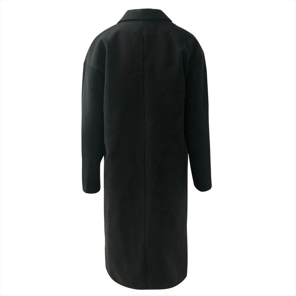 Зимние пальто для женщин, теплые однобортные пальто из искусственной шерсти, тренчи, шерстяные пальто, куртки, тонкое длинное пальто с лацканами, верхняя одежда