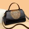 New Retro Women's Bag Medium Embossed Soft Leather Shoulder Messenger Bag Fashionable Portable Women's Bag
