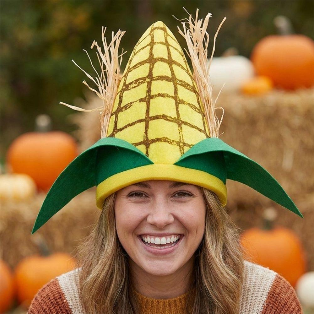 Breathable Lining Corn Shaped Funny Party Hat Soft Felt Quirky Cosplay Cap  Festival Celebration