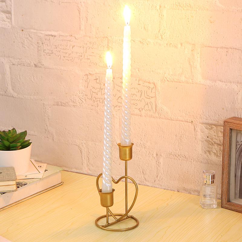 Nordic Romantic Iron Candlestick for Candlelight Dinner, Wedding Decor, and Photo Props