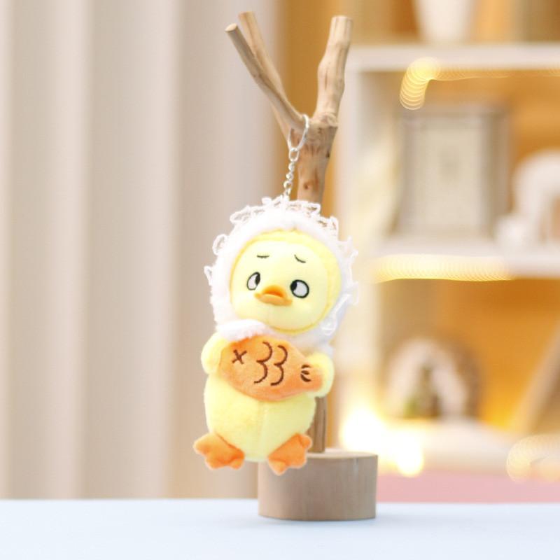 Rabbit Panda Keychain Cute Cartoon Girl Backpack Decorative Pendant Plush Doll