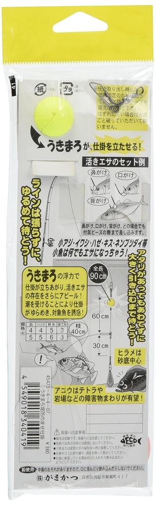 Gamakatsu Набережная Укимаро Номасе Оснастка для ловли на донку UM105 #4 - Леска 4. 45473-4-4-07