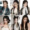LISI HAIR SSynthetic Wig Braids With Clip Boxing Braid Clip In Hair Extension Black Brown Dirty Boxer Braids For Women