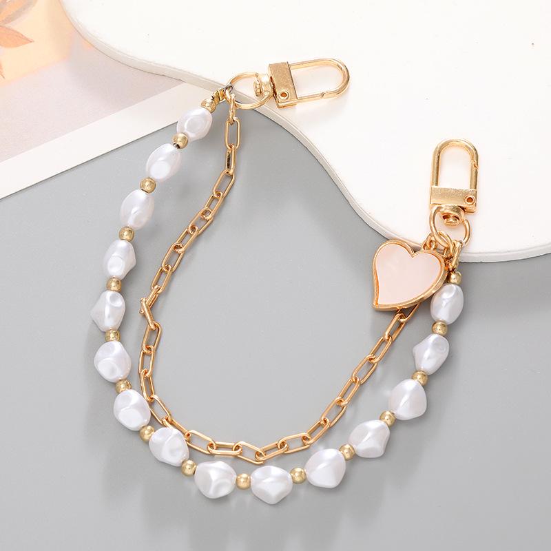 Модный женский чехол для телефона DIY с жемчужной цепочкой и подвеской из кристалла против падения