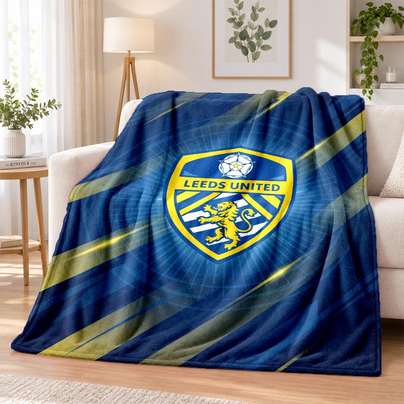 Leeds United Printed Flannel Blanket Warm Comfort Bed Throw For Indoor Home Decoration