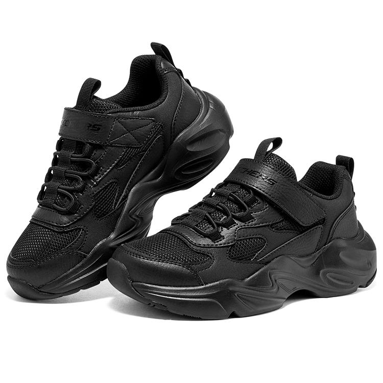 Skechers Удобные Универсальные Классические Амортизирующие Прочные Низкие Повседневные Кроссовки Детские Черные 405204L-BBK