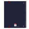 Classeur 4 anneaux - safta - 35 mm - 100 feuilles A4 - 27x3,5x32 cm - Bleu marine - Quadrillage 5x5 mm