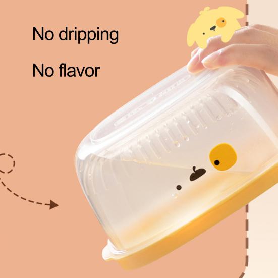 Ящик для хранения в холодильнике, прозрачный, пищевой, без бисфенола А, с рисунком из мультфильма, герметичный, сохраняющий свежесть, с крышкой, контейнер для фруктов и овощей, ящик для хранения