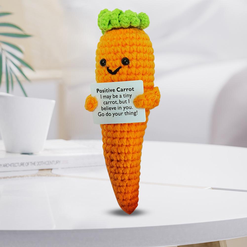 Mini Positive Potatoes with Positive Card Creative Potato Dolls Inspirational Crochet Dolls Home Room Party Decoration