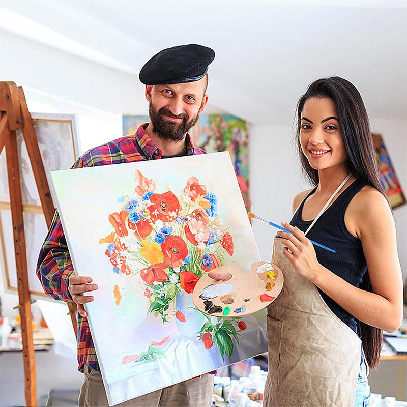 Набор из 20 кистей для рисования для детей, акрил, плоские круглые заостренные кисти для рисования акварелью и маслом